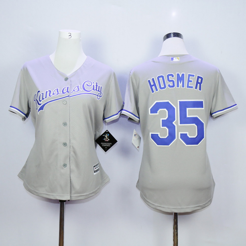 Women Kansas City Royals #35 Hosmer Grey MLB Jerseys